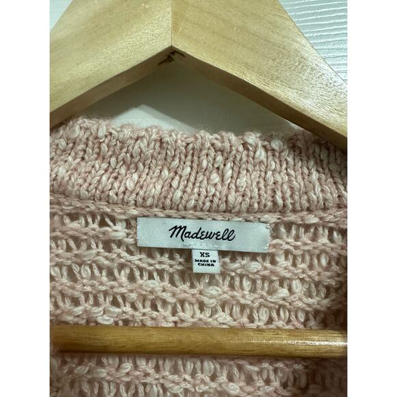 Madewell Baez Pullover Sweater pink‎ white knot size Xs #AC793 $98 - Picture 3 of 5